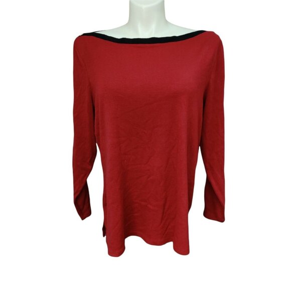 Como Blu Pullover Sweater Women's Plus Size 2X Burgundy Button Long Sleeve - Picture 1 of 5